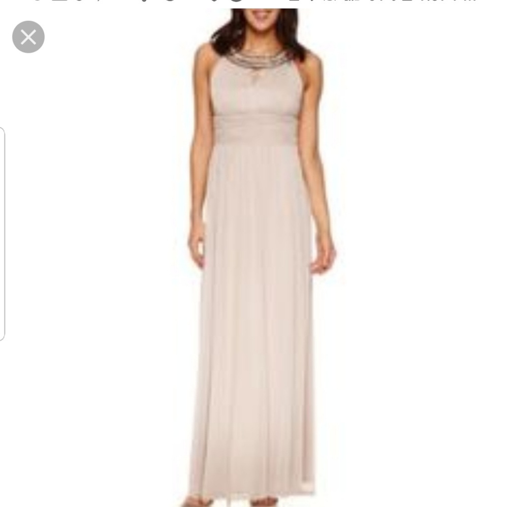 Beaded Collar Keyhole Dress